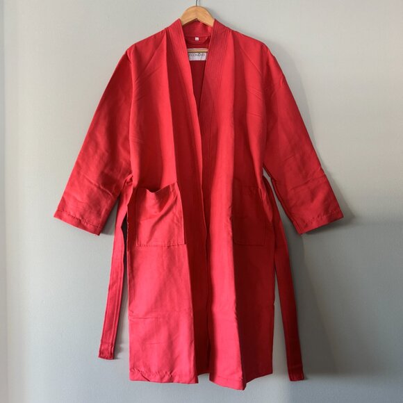 NEW Red Unisex Wrap Robe Soft Microfiber - Picture 4 of 15